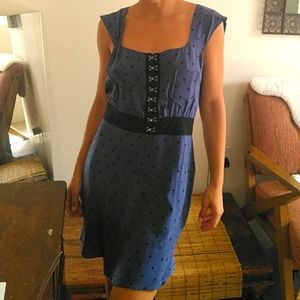 Blue Polka Dot Cocktail Dress